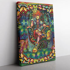 Trippy Sora Kingdom Hearts Canvas Print Wall Art