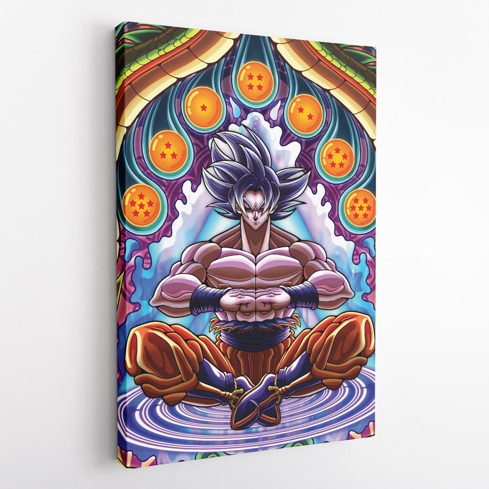 Trippy Ultra Instinct Goku Dragon Ball Super Vertical Canvas Print Wall Art - Nysekai