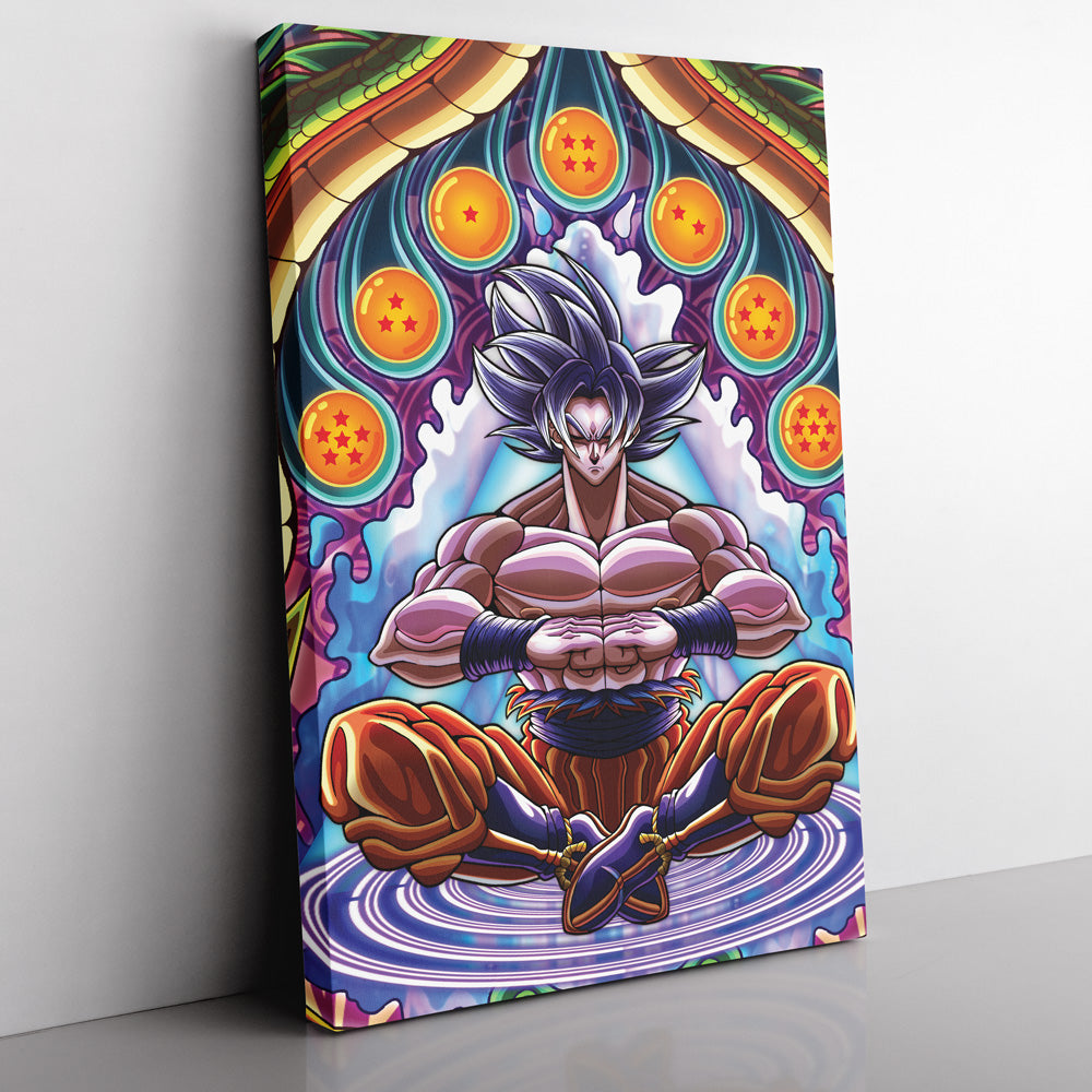 Trippy Ultra Instinct Goku Dragon Ball Super Vertical Canvas Print Wall Art - Nysekai