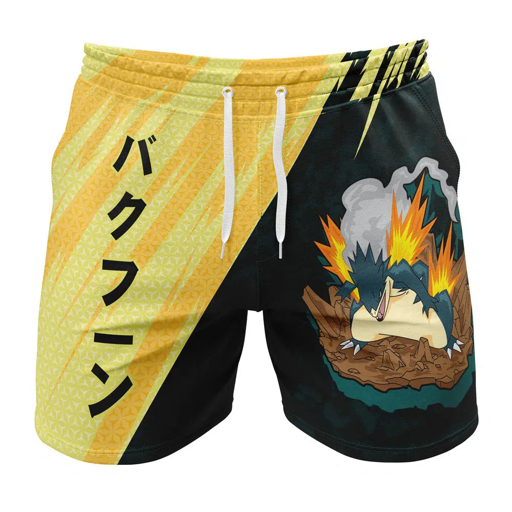 Typhlosion Attack Pokemon Gym Shorts