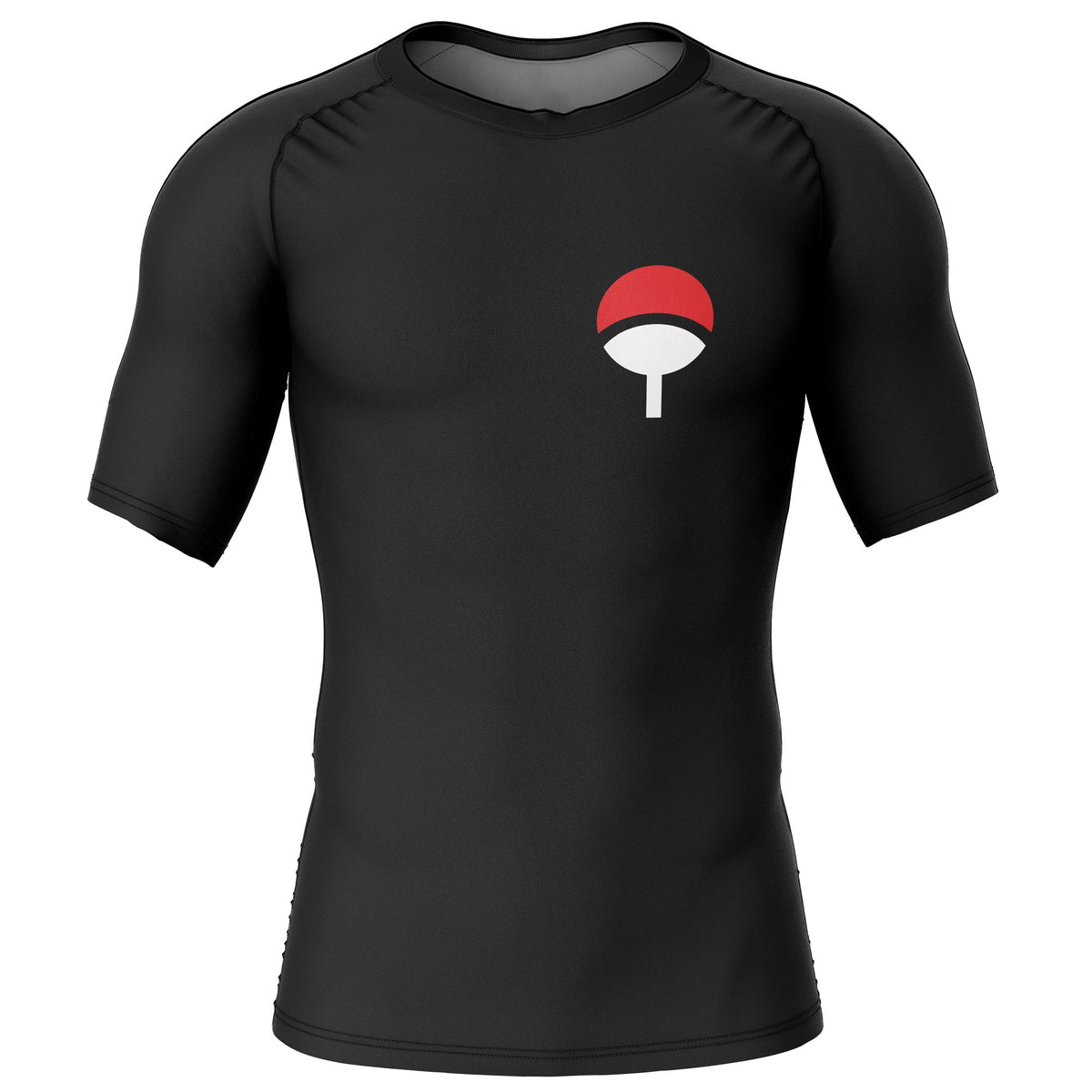 Uchiha symbol Naruto Short Sleeve Rash Guard Compression Shirt