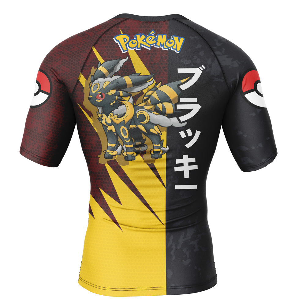 Umbreon Attack Pokemon Short Sleeve Rash Guard Compression Shirt