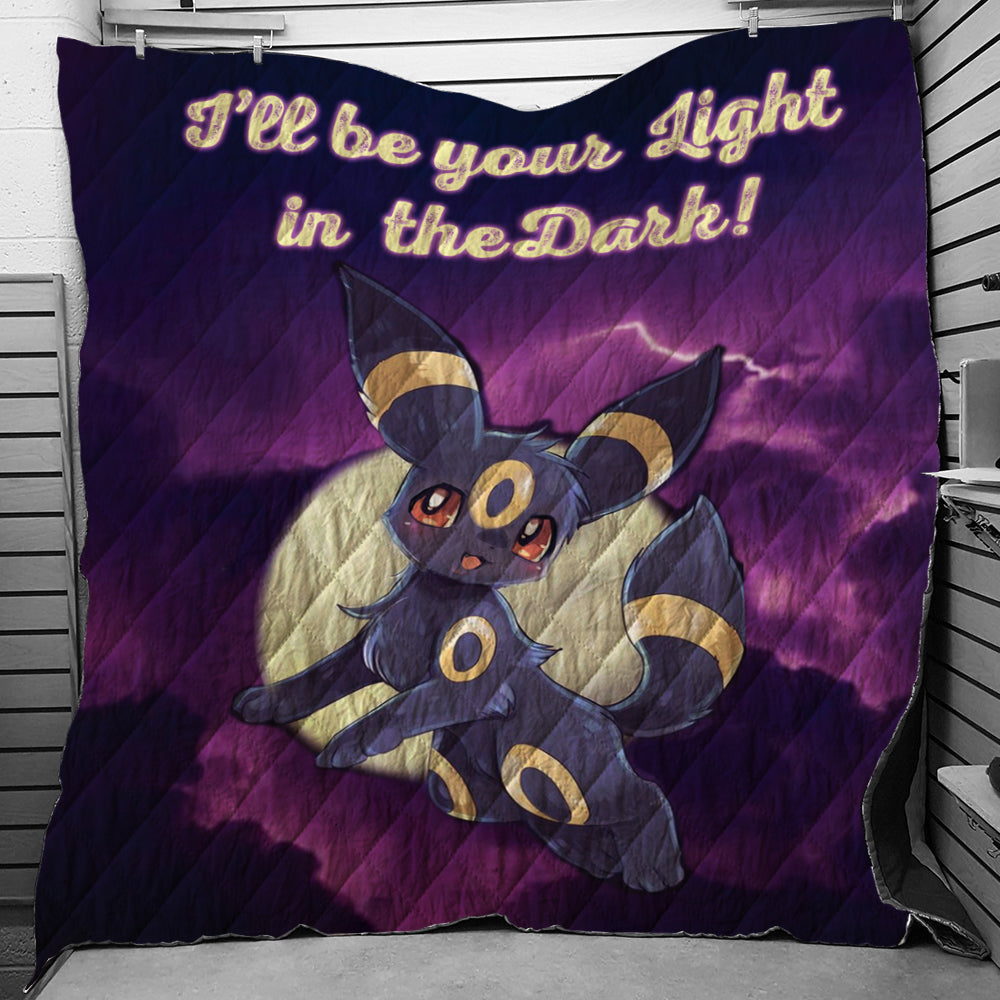 Umbreon Light in the Dark Pokemon Quilt Blanket