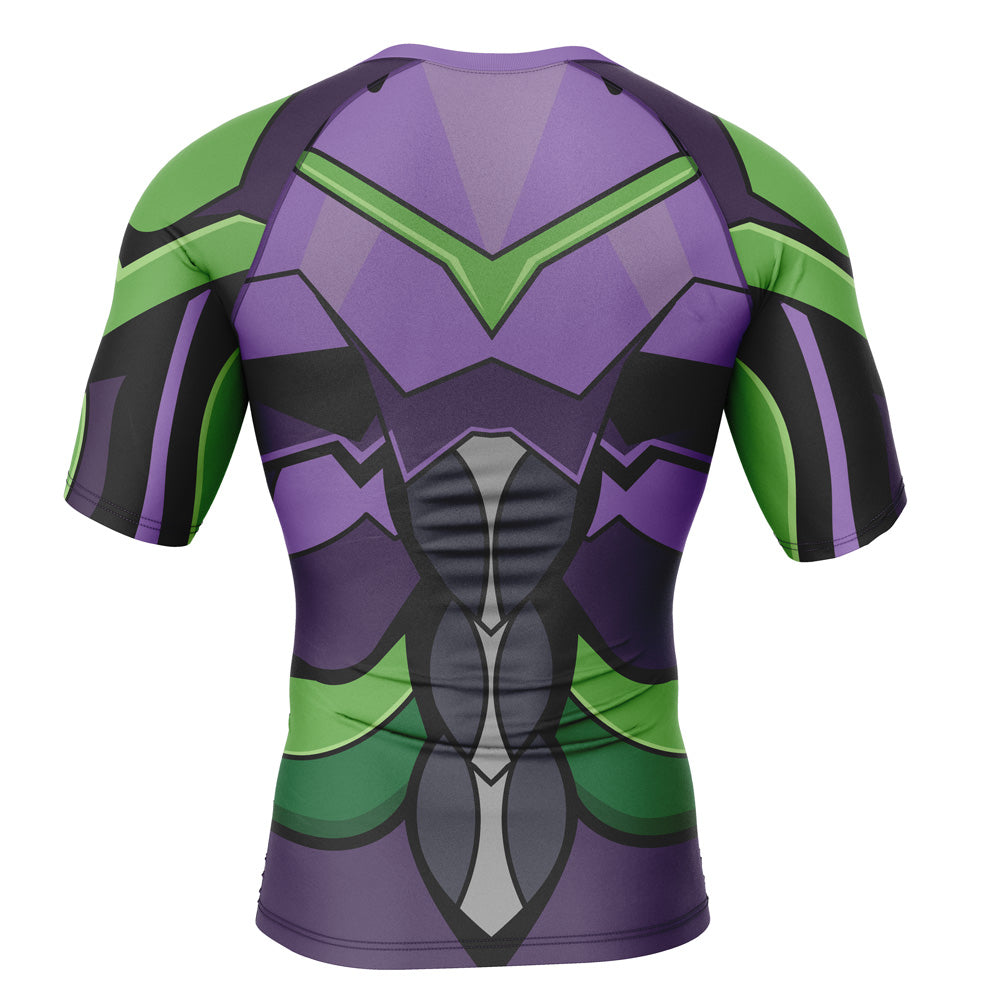 Unit-01 Neon Genesis Evangelion Short Sleeve Rash Guard Compression Shirt