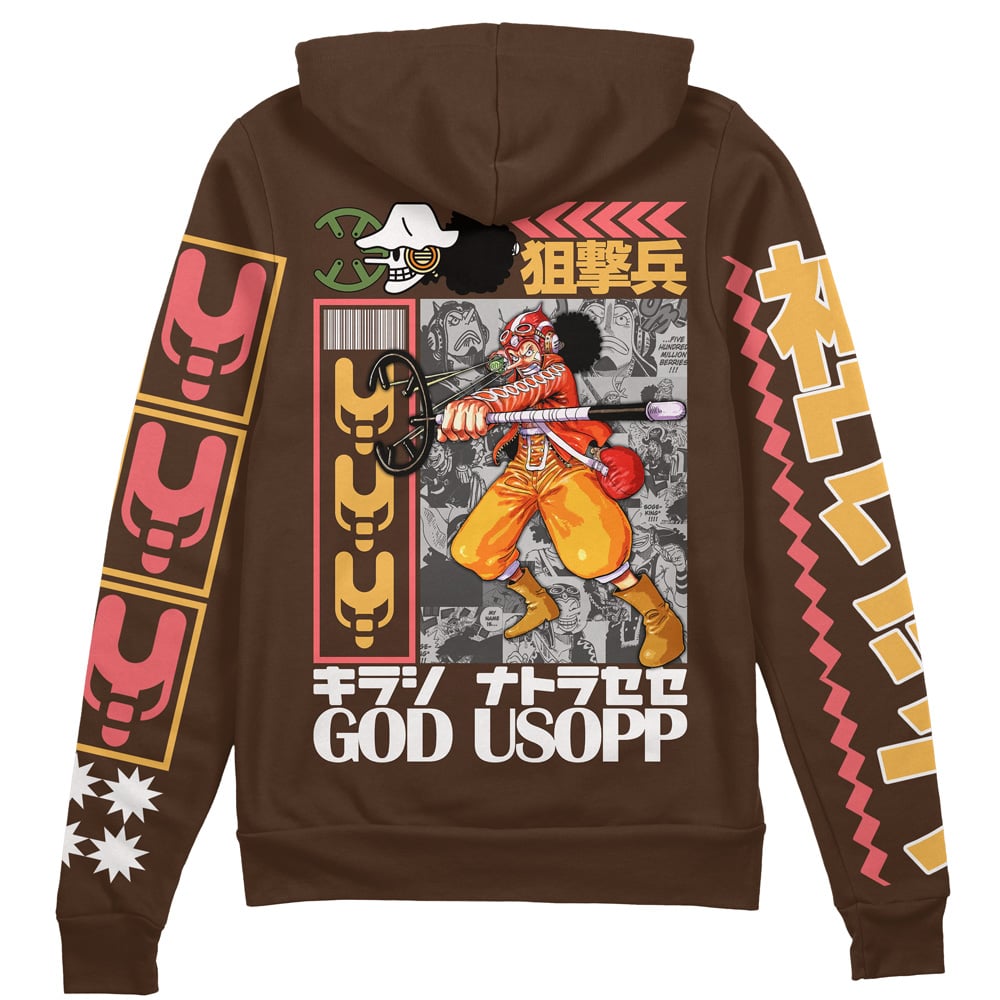 Usopp One Piece" Streetwear Zip Hoodie Jacket