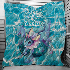 Vaporeon Deep Love Pokemon Quilt Blanket