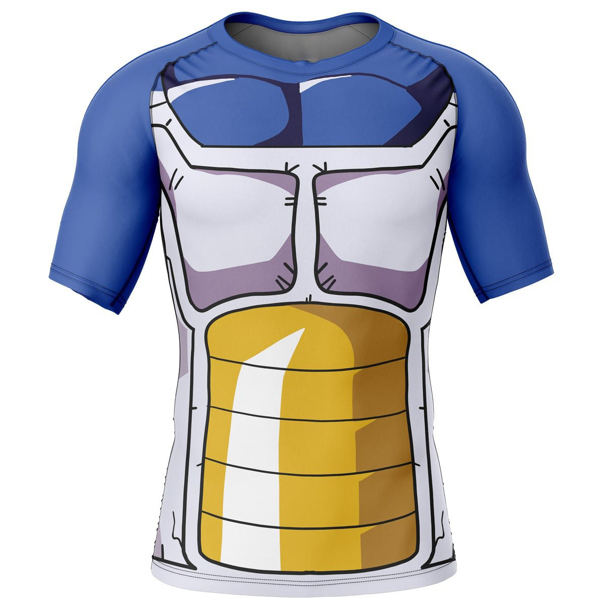 Vegeta Battle Suit Dragon Ball Short Sleeve Rash Guard Compression Shirt