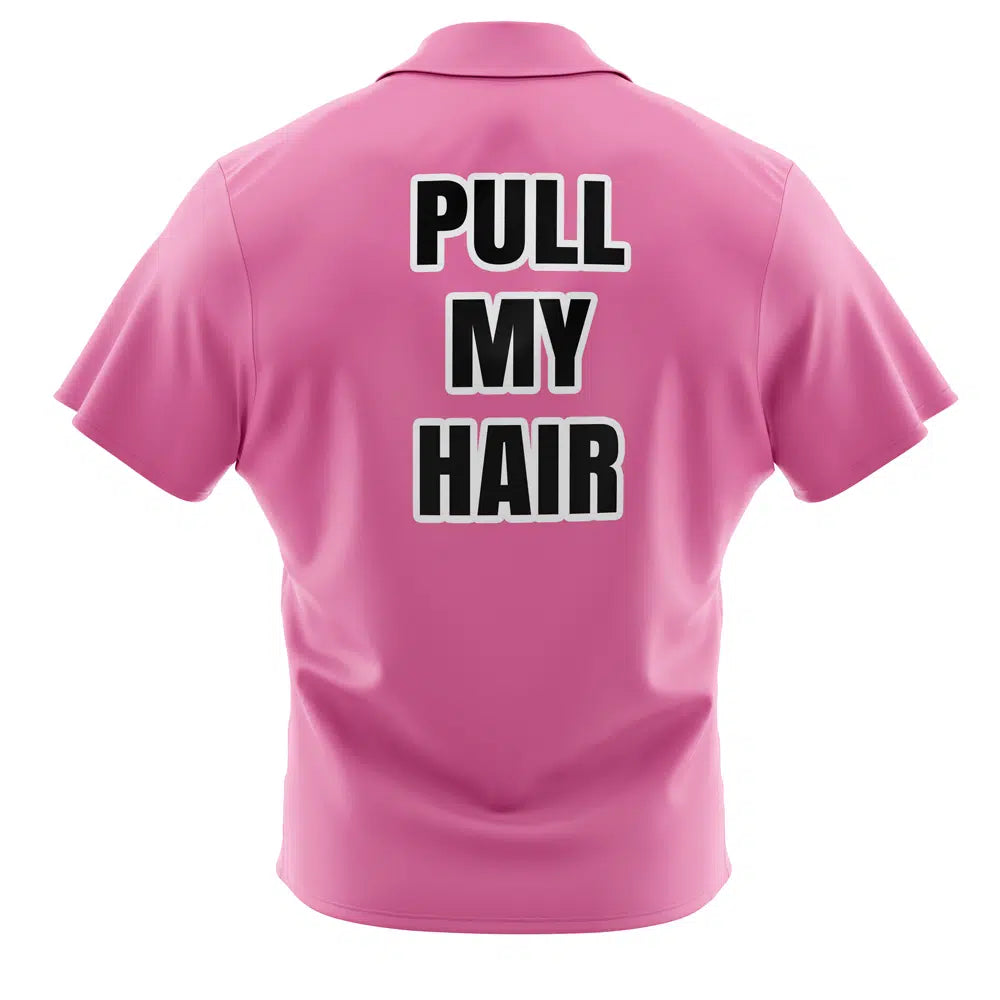 Vegeta Pull My Hair Pink Dragon Ball Z Abridged Button Up Hawaiian Shirt