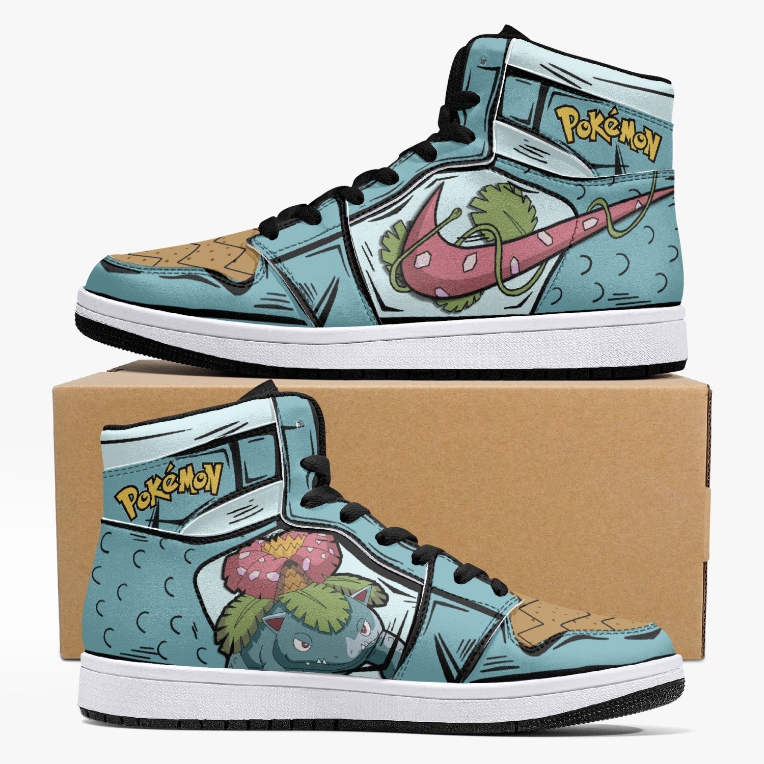 Venosaur Pokemon Mid 1 Basketball Shoes