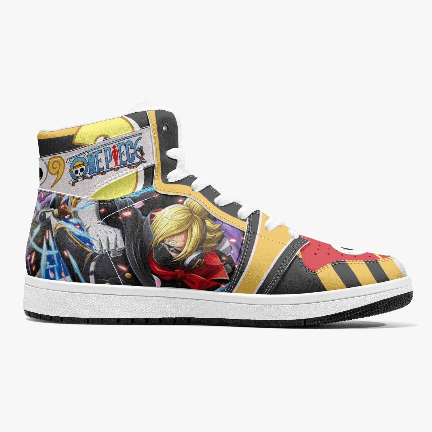 Vinsmoke Sanji Stealth Black One Piece Mid 1 Basketball Shoes