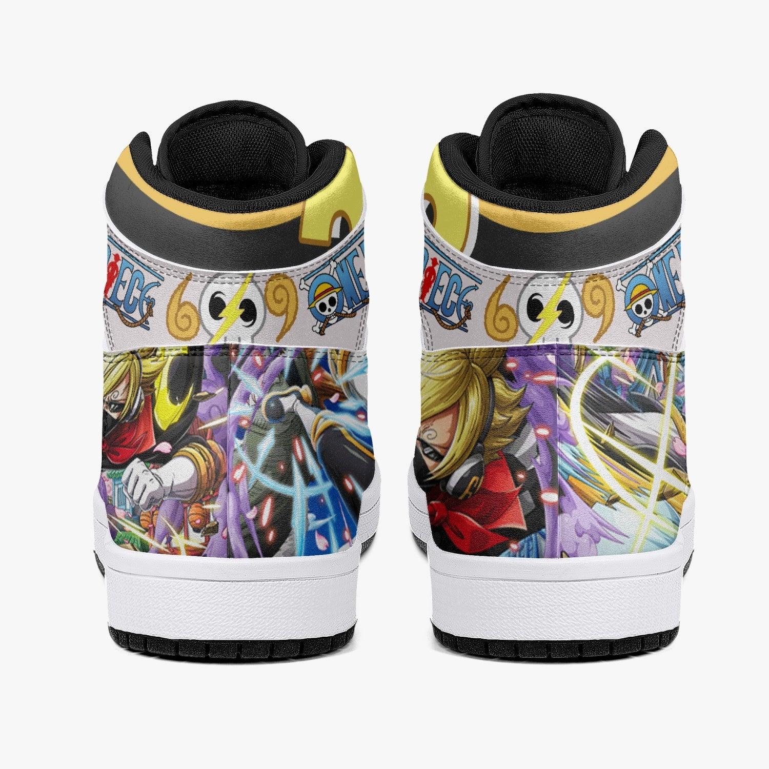 Vinsmoke Sanji Stealth Black One Piece Mid 1 Basketball Shoes