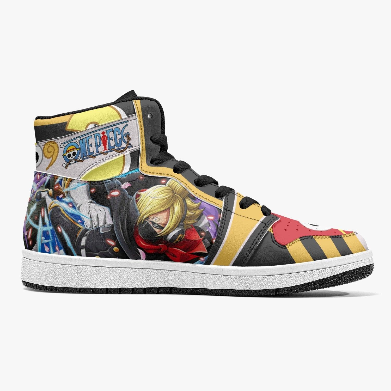 Vinsmoke Sanji Stealth Black One Piece Mid 1 Basketball Shoes