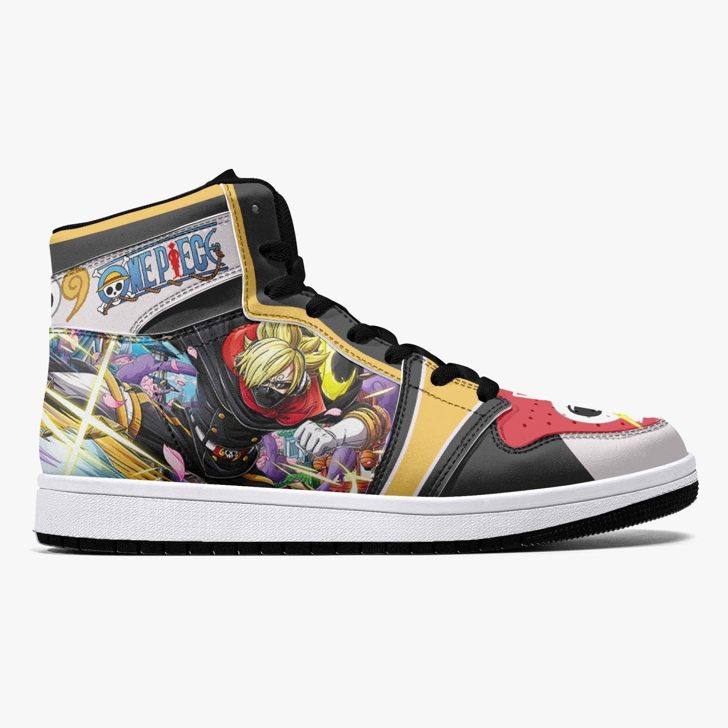 Vinsmoke Sanji Stealth Black One Piece Mid 1 Basketball Shoes