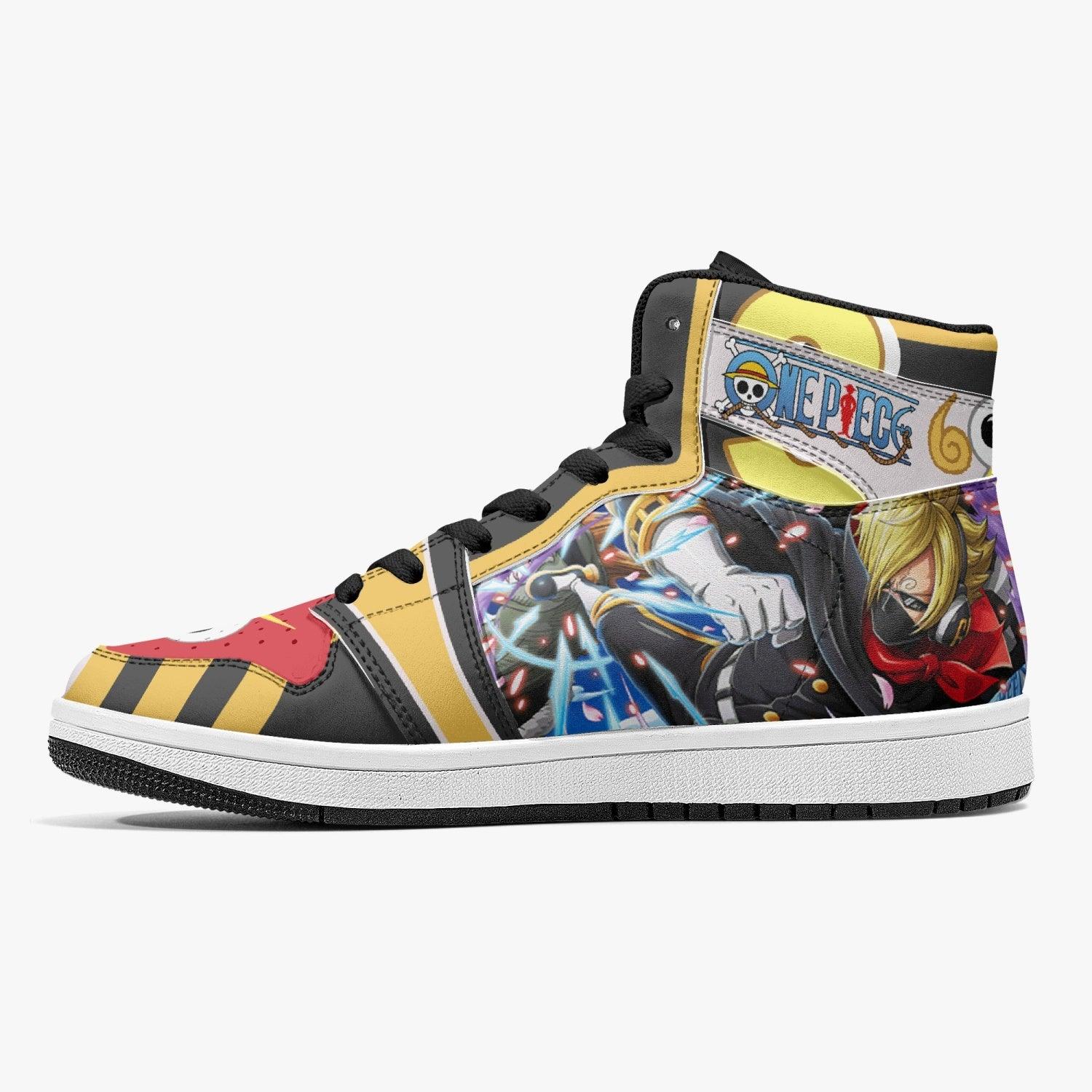 Vinsmoke Sanji Stealth Black One Piece Mid 1 Basketball Shoes