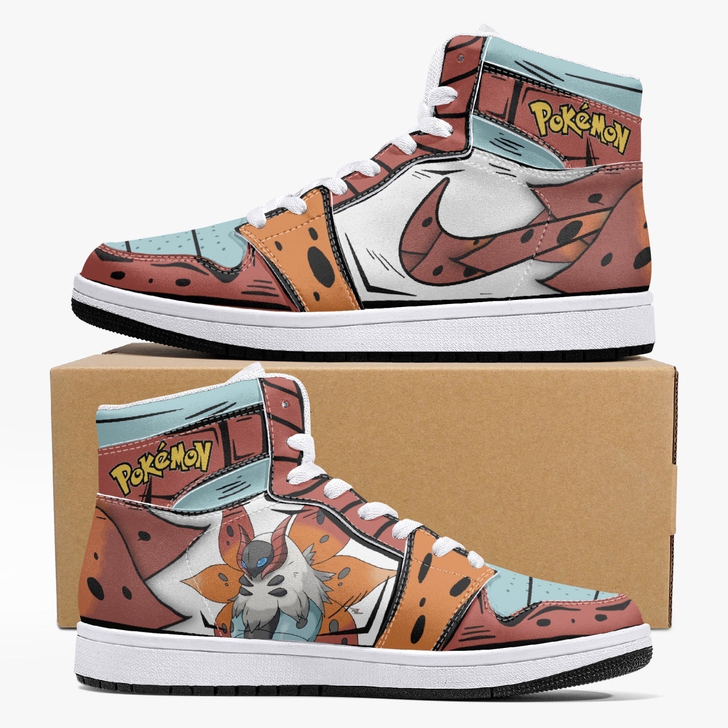 Volcarona Pokemon Mid 1 Basketball Shoes