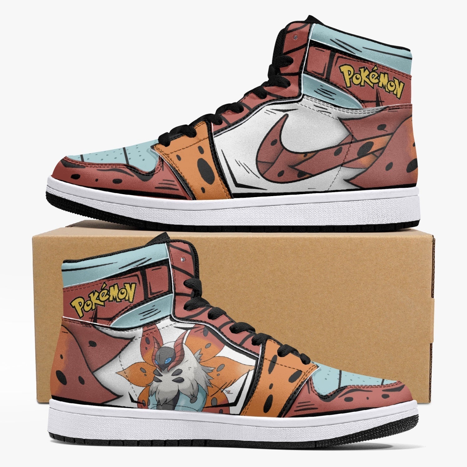 Volcarona Pokemon Mid 1 Basketball Shoes