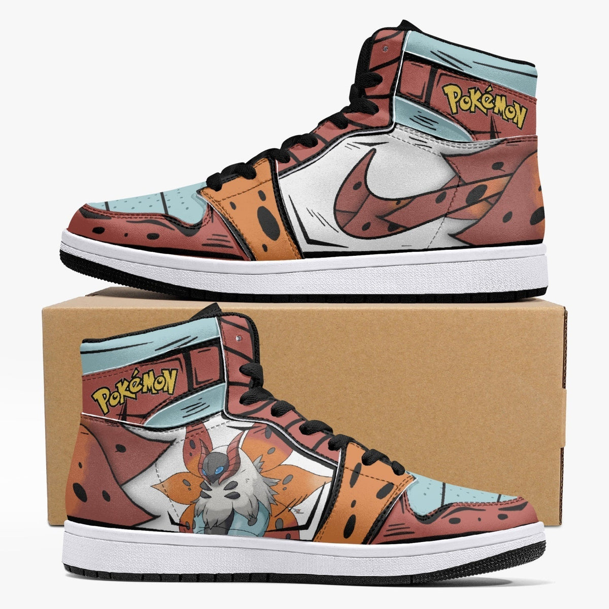 Volcarona Pokemon Mid 1 Basketball Shoes