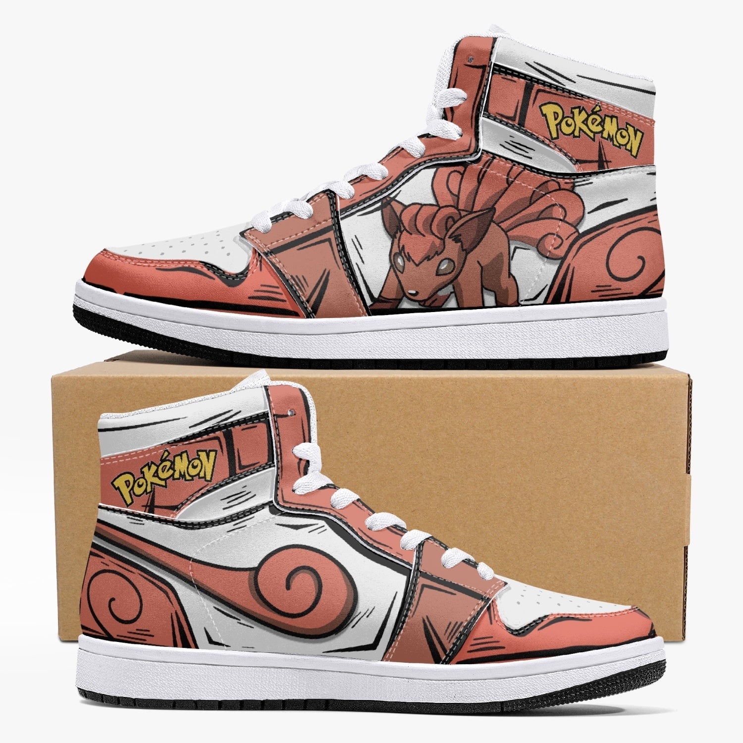 Vulpix Pokemon Mid 1 Basketball Shoes for Kids