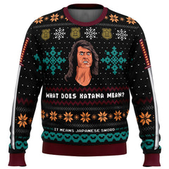 What does Katana mean Samurai Cop Ugly Christmas Sweater