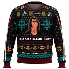 What does Katana mean Samurai Cop Ugly Christmas Sweater