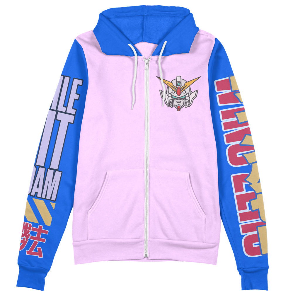 Heero Yuya x Wing Zero Gundam Wing Endless Waltz Streetwear Zip Hoodie Jacket