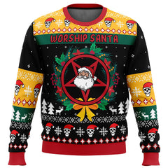 Worship Santa Ugly Christmas Sweater