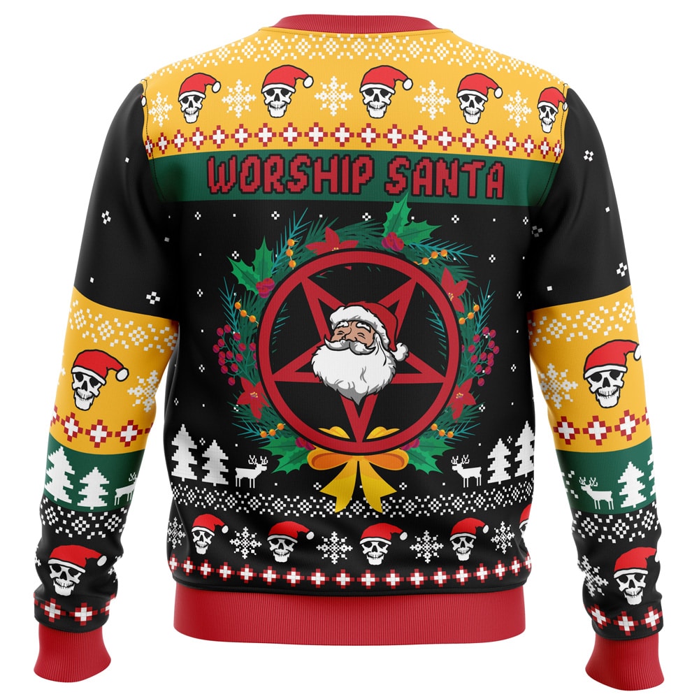 Worship Santa Ugly Christmas Sweater