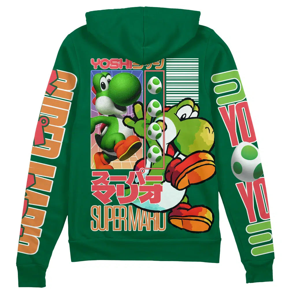 Yoshi Super Mario" Streetwear Zip Hoodie Jacket