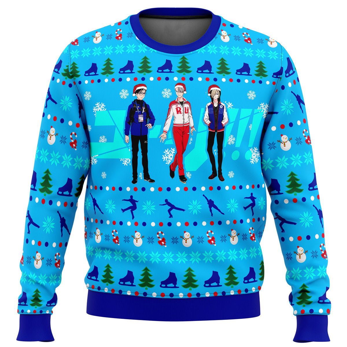 Yuri on Ice The Top 3 Ice Skaters Ugly Christmas Sweater