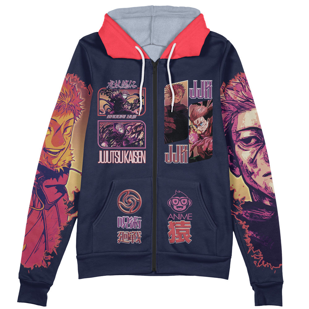 Itadori Yuuji V2 Jujutsu Kaisen Streetwear Zip Hoodie Jacket