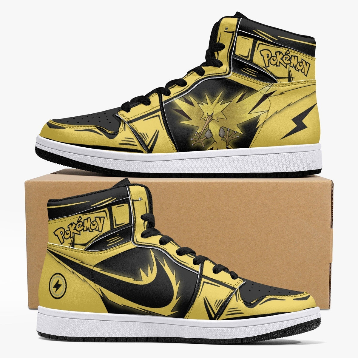 Zapdos Pokemon Mid 1 Basketball Shoes