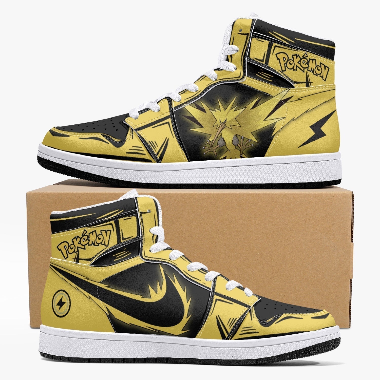 Zapdos Pokemon Mid 1 Basketball Shoes