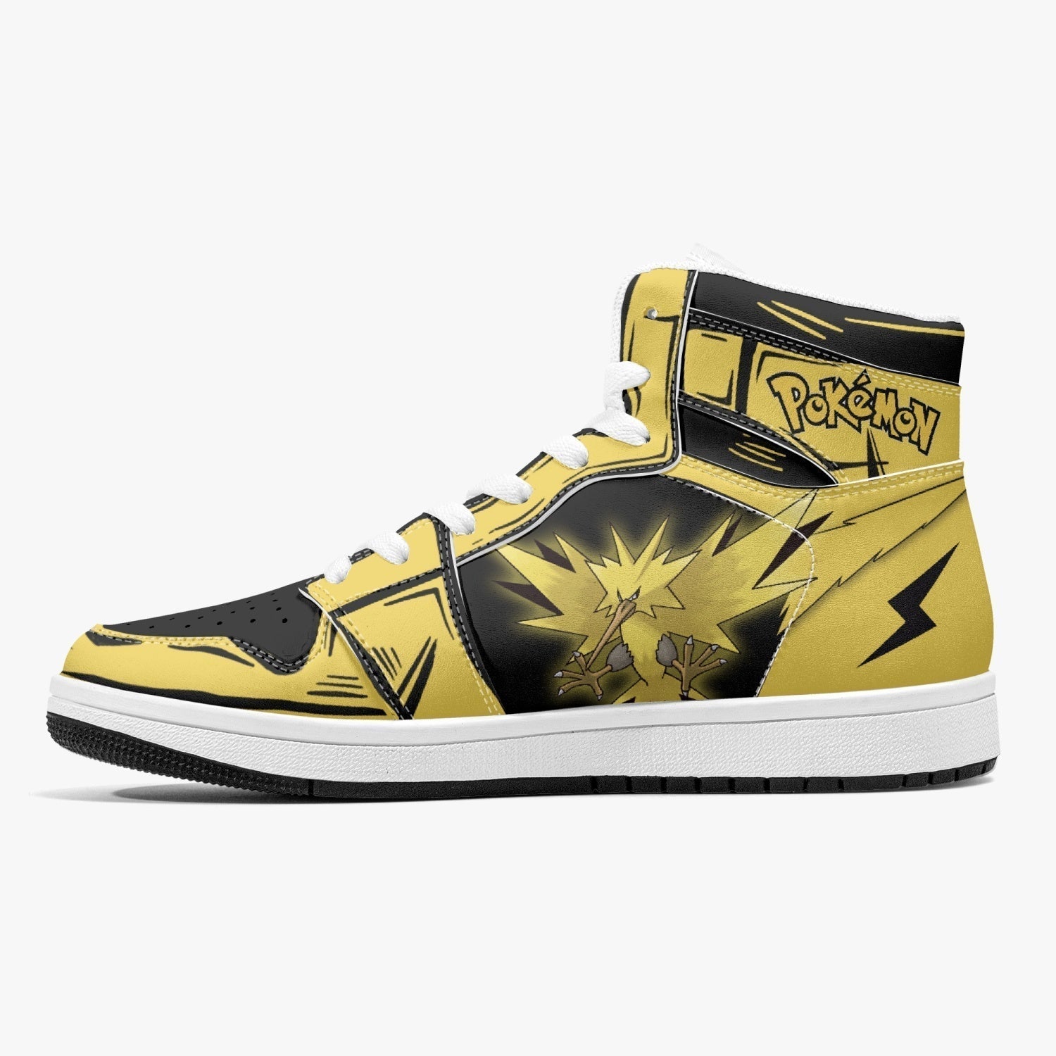 Zapdos Pokemon Mid 1 Basketball Shoes