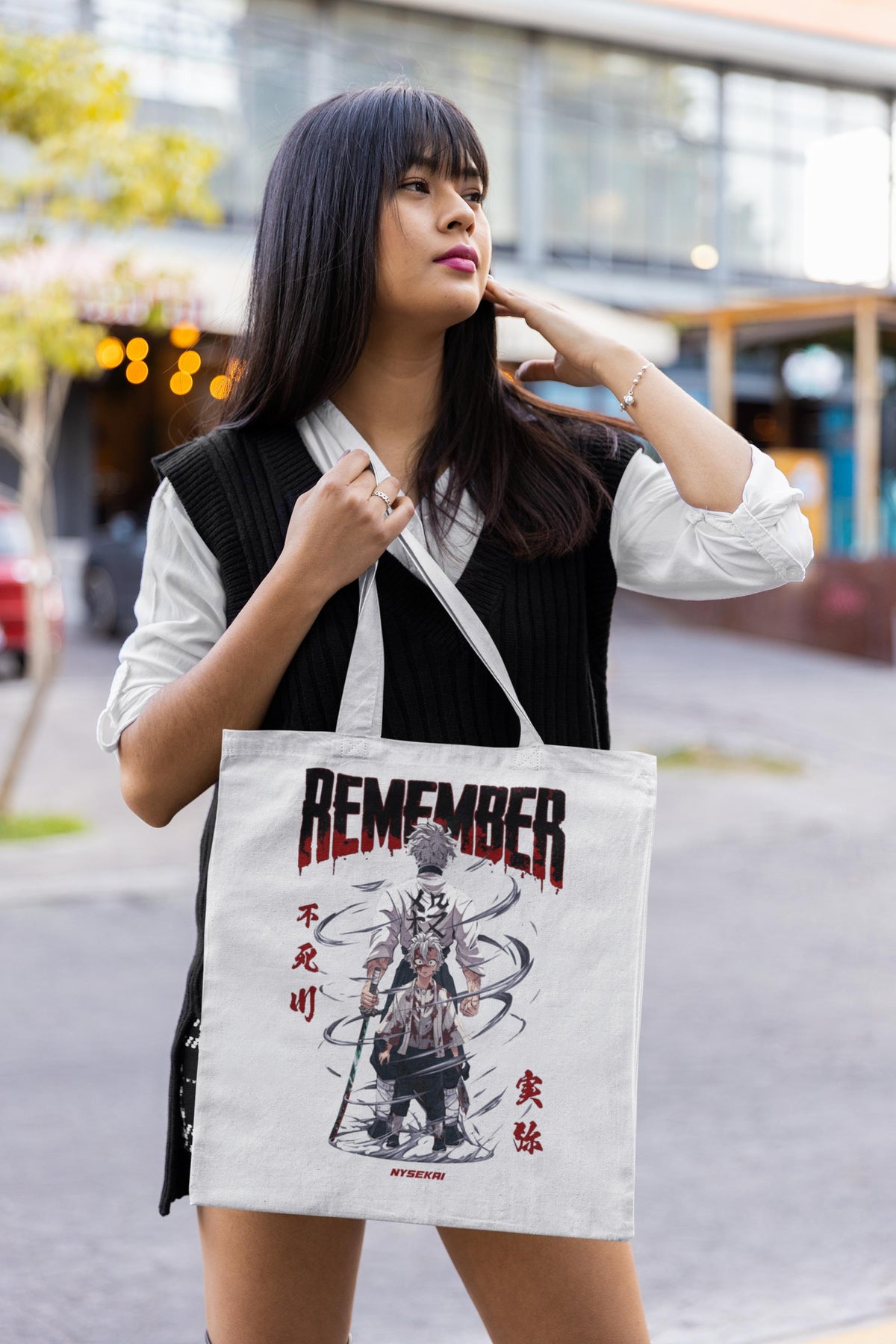 Nysekai "Sanemi X Remember - Demon Slayer" Tote Bag