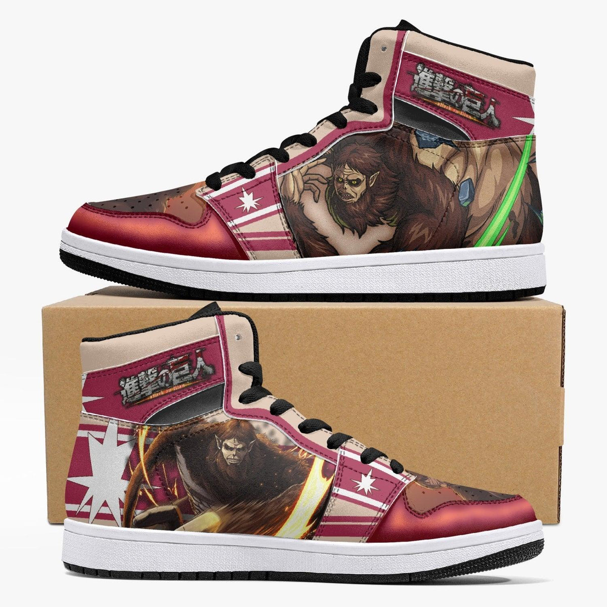 Zeke Yeager Beast Titan Attack on Titan Mid 1 Basketball Shoes for Kids