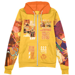 Agatsuma Zenitsu V2 Demon Slayer Streetwear Zip Hoodie Jacket