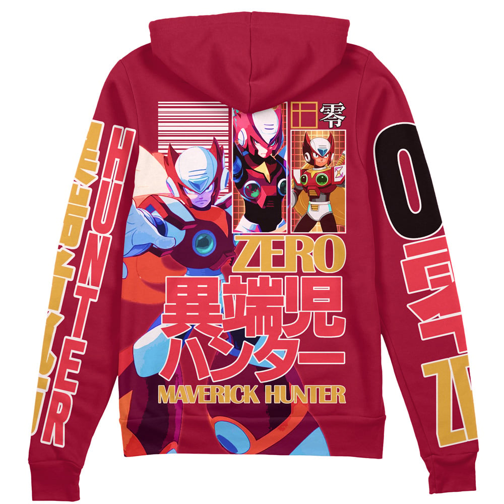 Zero Mega Man" Streetwear Zip Hoodie Jacket