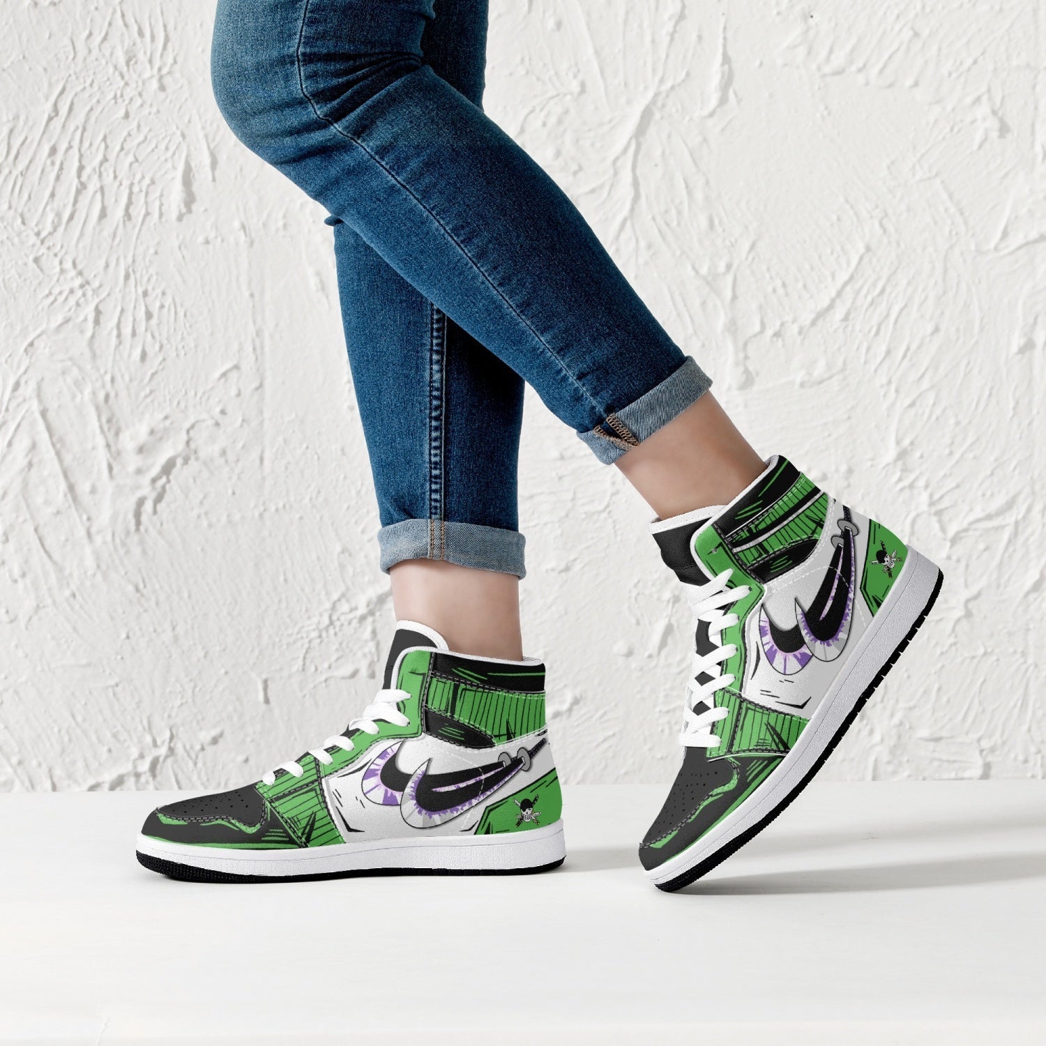 Zoro Roronoa One Piece Mid 1 Basketball Shoes